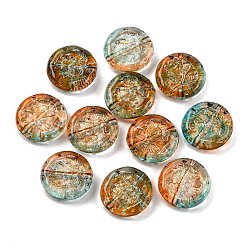 Шоколадный 370шт. двухцветные прозрачные акриловые бусины, плоско-круглые, цвет шоколада, 18x5 мм, отверстие : 1.8 мм, Около 370 шт / 500 г