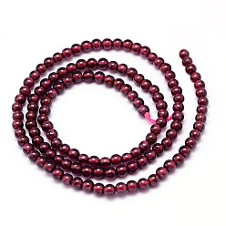 Garnet Mozambique Import Natural Grade A Garnet Round Beads Strands, 4mm, Hole: 1mm, about 95pcs/strand, 16 inch