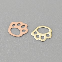 Footprint Латунные кабошоны, аксессуары для украшения ногтей для женщин, золотые, рисунок следа, 4x4x0.1 мм, 1000 шт / пакет