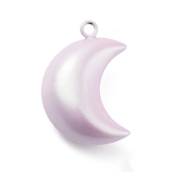 Лавандовый румянец Латунные подвески, луна, лавандовый румянец, 37x24.5x13.5 мм, отверстие : 3 мм