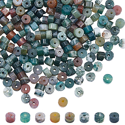 (RRHB277) Кристалл на подкладке из медово-бежевого цвета 2 нити натуральные индийские агаты бусины нити, Heishi бусы, Плоский круглый / диск, 4x2~2.5 мм, отверстие : 0.7 мм, около 154 шт / нитка, 15.35'' (39 см)