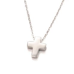 Платина Антикоррозийное родиевое покрытие 925 ожерелья из стерлингового серебра с подвесками, с застежками пружинного кольца, крестик, платина, 15-7/8 дюйм (40.3 см)