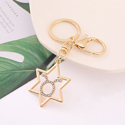 Taurus Constellation Theme Alloy with Rhinestone Keychain for Women, Star, Taurus, 11cm