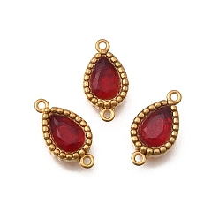 Красный 304 подвески-капельки из нержавеющей стали с кубическим цирконием, ионное покрытие (ip), золотые, красные, 12x6x3 мм, отверстие : 0.9 мм
