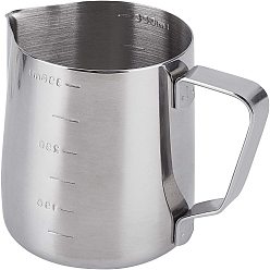 Stainless Steel Color Stainless Steel Latte Art Graduated Cup, Fancy Coffee Measuring Cup, Stainless Steel Color, 9.2x11.1x7.6cm, Inner Diameter: 6.3cm, Capacity: 350ml