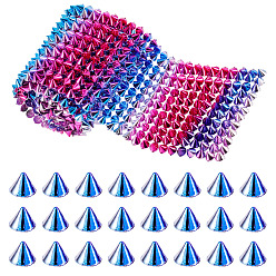 Разноцветный 1 ярд 12-ряд смоляной шип-гвоздик конус с плоской задней частью панк-рок отделка сетка бисер рукоделие, красочный, 97 мм