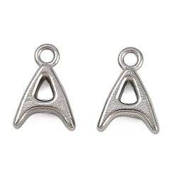 Letter A 304 прелести нержавеющей стали, полированный, цвет нержавеющей стали, буква a, 9x6x2 мм, отверстие : 1.2 мм