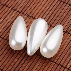 White Teardrop Imitation Pearl Acrylic Beads, White, 36x14.5mm, Hole: 2mm, about 119pcs/500g