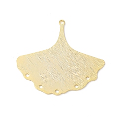 Настоящее золото 24K Латунные люстры ссылки компонент, без кадмия и без свинца, гингко лист, долговечность, реальный 24 k позолоченный, 31.5x35x0.5 мм, отверстие : 1.2 мм