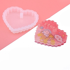 Сердце DIY силиконовые формы для кулона, изготовление украшений, формы для литья смолы, для уф-смолы, изготовление ювелирных изделий из эпоксидной смолы, белые, сердце, 85x70x12 мм