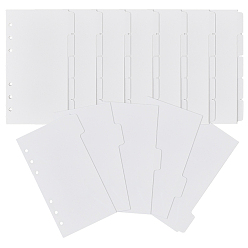 Белый Дым A6 бумажный диск скрепленный блокнот индекс разделительные листы, 11 разделитель с отверстиями для папки, прямоугольные, серый, 173x102x0.5 мм, отверстие : 5.5 мм, 5 листов / комплект