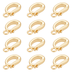 Настоящее золото 18K 12шт. латунные подвески с микропаве из кубического циркония, крепления, без свинца и без кадмия, долговечный, стойки покрытие, реальный 18 k позолоченный, 12.5x7.5x3 мм, отверстие : 1.6 мм