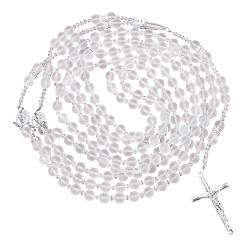 Прозрачный Стеклянные бусины свадебные четки лассо веревка для свадьбы, партийные украшения, крестик, прозрачные, 1695 мм