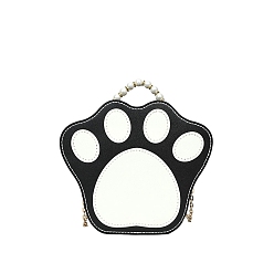 Черный Наборы для изготовления женской сумки через плечо в форме отпечатка лапы из искусственной кожи своими руками, Наборы сумок на плечо ручной работы для начинающих., чёрные, готовое изделие: 20.5x33.5x8.5 см