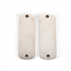 Stainless Steel Color Non-Tarnish 201 Stainless Steel Links Connectors, Laser Cut, Rectangle, Stainless Steel Color, 32x11x2mm, Hole: 2mm