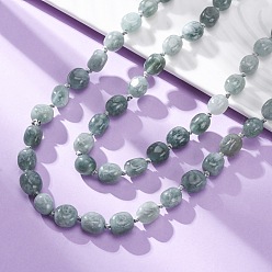 Кадет Синий Натуральные окрашенные малайзийские нефритовые самородки из бисера длинные ожерелья для женщин, кадетский синий, 47.24 дюйм (120 см)