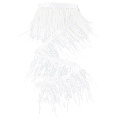 Белый 2 ярды мода страусиные перья ткань прядь костюм аксессуары, белые, 80~100 мм