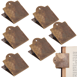 Antik Bronze Eisen-Clip, für Papierdokument, Schulbüromaterial, Antik Bronze, 44.5x40x22 mm, 2 Stück / Set