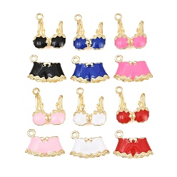 Золотой Подвески из эмали и сплава, стойки покрытие, брелоки для нижнего белья/трусиков, без кадмия, без никеля и без свинца, золотые, 13~19x16~19x6 мм, отверстие : 1.8 мм