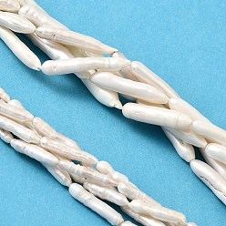 Морская Ракушка Натуральный жемчуг в стиле барокко кеши, культивированный пресноводный жемчуг, придерживаться, класс 3а+, цвет морской раковины, 11.5~21x3.5~4.5x3.5~4.5 мм, отверстие : 0.7 мм, около 21 шт / нитка, 15.55~15.75'' (39.5~40 см)