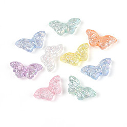 (52) Непрозрачная лаванда Уф-покрытие прозрачные акриловые бусины, радужный, бабочка, разноцветные, 8x15x4.5 мм, отверстие : 1.2 мм, Около 2170 шт / 500 г