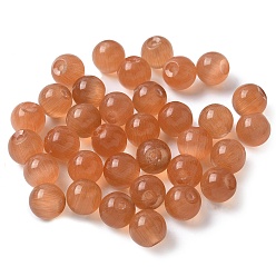 Шоколадный Бусины Кошачие Глаза, круглые, за половину пробурено бисера, цвет шоколада, 8 мм, отверстие : 1 мм