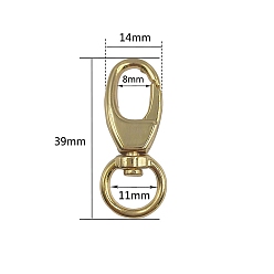 Золотой Застежками сплава поворотные, для изготовления пакетов, золотые, 39x14 мм, отверстие : 11 мм