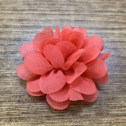 Orange rot Handgefertigte gewebte Ornament-Accessoires, 3d Blume aus Chiffonstoff, orange rot, 50 mm