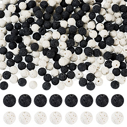 Лавовый камень 2 стильные круглые бусины из натуральной лавы, 8 мм, отверстие : 1 мм, 4 прядь / стиль