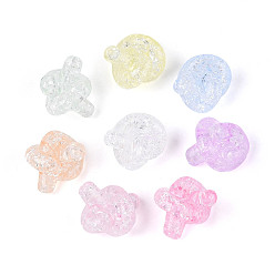 (52) Непрозрачная лаванда Прозрачных бусин акриловые треск, твист, с блеском порошок, разноцветные, 17x12.5~15x12.5~15 мм, отверстие : 2.5 мм, Около 450 шт / 500 г