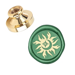 Золотой DIY альбом, латунная сургучная печать, солнце с луной, золотые, 25x14 мм