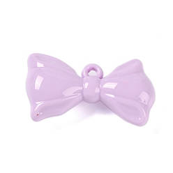 Сливовый Большие подвески из непрозрачного акрила, окрашенные распылением, бантом, слива, 31x56x16 мм, отверстие : 3.5 мм