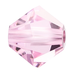 70220 Pink Sapphire Хрустальные бусины preciosa®, чешский хрусталь, биконус(451 69 302 рондель), 70220 розовый сапфир, 6 мм, отверстие : 1 мм