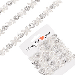 Платина Железные цепочки-чашки с цветочным узором и стразами, с пластиковой имитацией жемчуга, аксессуары для костюма, платина, 14 мм