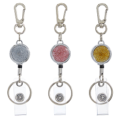 (52) Непрозрачная лаванда 3 шт. 3 брелоки из сплава и АБС-пластика разных цветов, блеск порошок, платина, разноцветные, 107x22 мм, 1 шт / цвет