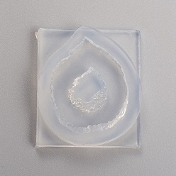 White Crystals Cluster Slices Silicone Geode Molds, Hollow Irregular Epoxy Resin Molds, for Faux Agate Slices Making, Necklace, Jewelry Making, White, 42x36x8mm, Inner Size: 32x26mm