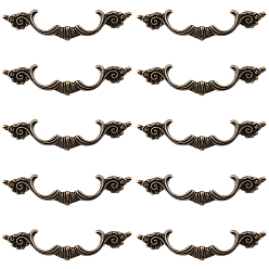 Antique Bronze Iron Drawer Handles, for Gates Cabinet Drawer Door, Antique Bronze, 24x96.5x9mm, Hole: 3.5mm, 10pcs/box