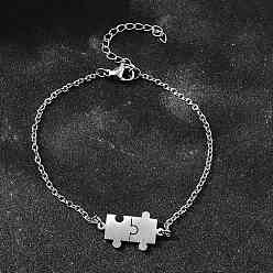 Нержавеющая Сталь Цвет 201 браслеты-головоломки из нержавеющей стали Pulsera, ювелирные изделия из кабельной цепи для женщин, цвет нержавеющей стали, 8-1/4 дюйм (20.8 см)