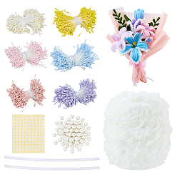 (52) Непрозрачная лаванда Наборы для самостоятельного изготовления искусственных цветов, включая термоплавкие клеевые стержни для пластика, гипсовый искусственный цветок с сердцевиной из хлопкового шнура, пластиковые бусины abs, полиэфирная мягкая коралловая бархатная пряжа, разноцветные, 270x7 мм