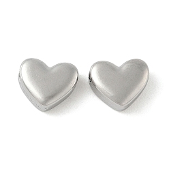 Нержавеющая Сталь Цвет 304 из нержавеющей стали бусы, сердце, анти-тускнение, цвет нержавеющей стали, 7x8x3.5 мм, отверстие : 1.6 мм