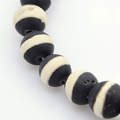 Tibetan Agate Tibetan Style Striped Pattern dZi Beads, Natural Agate Round Beads, 8mm, Hole: 1mm, about 48pcs/strand, 14.96 inch