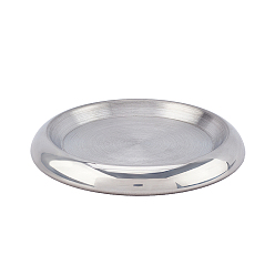 Stainless Steel Color 304 Stainless Steel Candle Holder, Cup Mats, Perfect Home Party Decoration, Flat Round, Stainless Steel Color, 116x13mm, Inner Diameter: 82mm