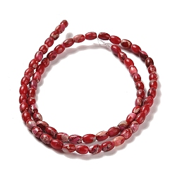 Red Synthetic Regalite/Imperial Jasper/Sea Sediment Jasper Beads Strands, Dyed, Rice, Red, 6x4~4.5mm, Hole: 0.9mm, about 67pcs/strand, 15.94 inch(40.5cm)