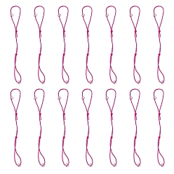 Фуксиновый Изготовление браслета из эластичного шнура, с железными платиновыми кольцами, красно-фиолетовые, 130 мм