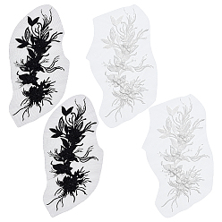 (52) Непрозрачная лаванда 4 шт. 2 цвета кружево вышивка швейное волокно, аксессуары для одежды diy, цветок, разноцветные, 500x200x6.5 мм, 2 шт / цвет