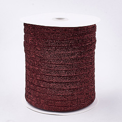 FireBrick Glitter Sparkle Ribbon, Polyester & Nylon Ribbon, FireBrick, 3/8 inch(9.5~10mm), about 200yards/roll(182.88m/roll).