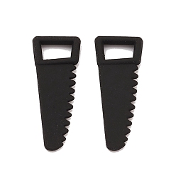 Black Spray Painted Alloy Pendants, Long-Lasting Plated, Lead Free & Cadmium Free, Tool, Black, 23.5x9x2mm, Hole: 3x5.5mm