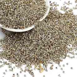 Серебро Гальванизируйте стеклянных шариков семени, металлических цветов, цилиндр, серебряные, 1.6x1.3 мм, отверстие : 0.8 мм, Около 60000 шт / фунт