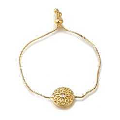 Золотой Стойка с покрытием из латуни, прозрачный кубический цирконий, коробчатая цепочка, полые плоские браслеты-слайдеры с круглыми звеньями, без свинца и без кадмия, долговечный, золотые, 8-1/4 дюйм (21 см)