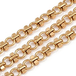 Золотой 304 кольцо из нержавеющей стали с кубическими звеньями, несварные, ионное покрытие (ip), с катушкой, золотые, 8x1.5 мм